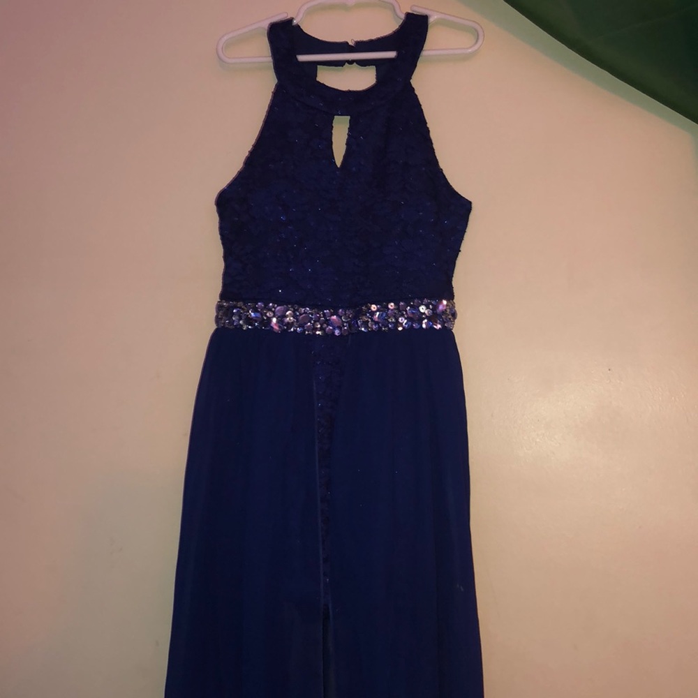 dark blue romper dress